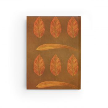 Journal Ruled Line - Green Brown Leaves Leaf Print Beige Nature Art Print Old Antique