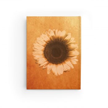 Journal Ruled Line - Sunflower Flower Art Print Old Antique Vintage Beige Yellow Brown Gold