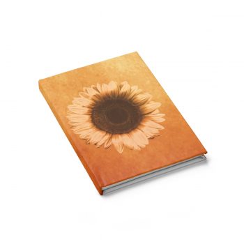 Journal Ruled Line - Sunflower Flower Art Print Old Antique Vintage Beige Yellow Brown Gold