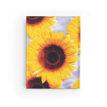 Journal Ruled Line - Sunflowers Flower Art Print Old Antique Vintage Blue Yellow Brown