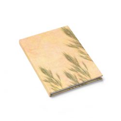 Journal Ruled Line - Wheat Field Green Beige Landscape Nature Art Print Old Antique Vintage