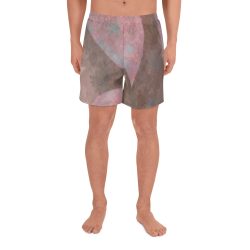 Men's Athletic Long Shorts Beachwear Swimwear Colorful Leaves Leaf Print Purple Beige Cream Brown Nature Art Print Old Antique Vintage