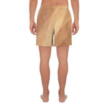 Men's Athletic Long Shorts Beachwear Swimwear Leaves Leaf Print Abstract Sand Brown Beige Cream Nature Art Print Old Antique Vintage