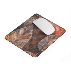 Mousepad Colorful Leaves Leaf Print Grey Beige Cream Brown Nature Art Print Old Antique Vintage