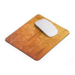 Mousepad Golden Brown Leaf Print Beige Gold Nature Art Print Old Antique Vintage