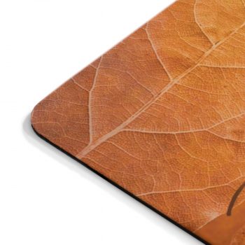 Mousepad Golden Brown Leaf Print Beige Gold Nature Art Print Old Antique Vintage