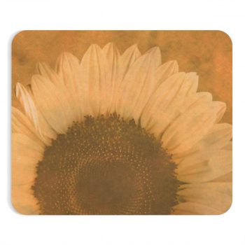 Mousepad Large Sunflower Flower Art Print Old Antique Vintage Beige Yellow Brown