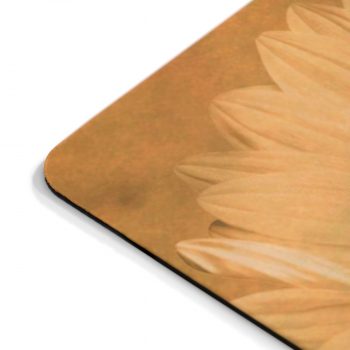 Mousepad Large Sunflower Flower Art Print Old Antique Vintage Beige Yellow Brown