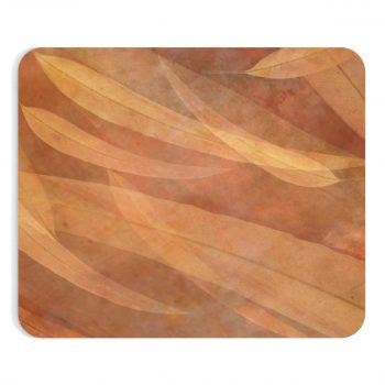 Mousepad Leaves Leaf Print Abstract Dark Brown Beige Cream Nature Art Print Old Antique Vintage