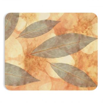 Mousepad Leaves Leaf Print Blue Beige Cream Nature Art Print Old Antique Vintage