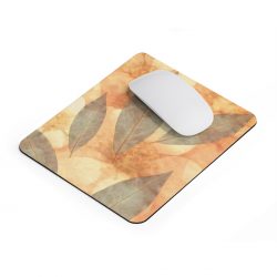 Mousepad Leaves Leaf Print Blue Beige Cream Nature Art Print Old Antique Vintage