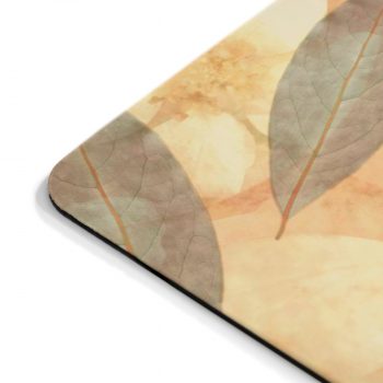 Mousepad Leaves Leaf Print Blue Beige Cream Nature Art Print Old Antique Vintage