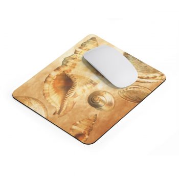 Mousepad Sea Shells Seashells Ocean Cream Beige Brown Gold Art Print Old Antique Vintage