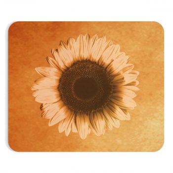 Mousepad Sunflower Flower Art Print Old Antique Vintage Beige Yellow Brown Gold