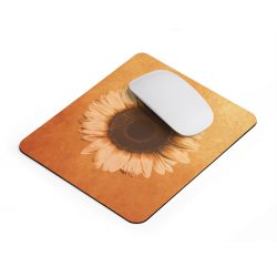 Mousepad Sunflower Flower Art Print Old Antique Vintage Beige Yellow Brown Gold