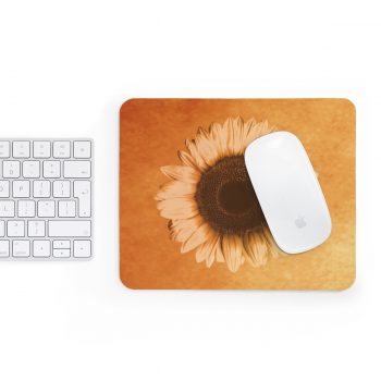 Mousepad Sunflower Flower Art Print Old Antique Vintage Beige Yellow Brown Gold