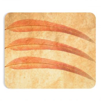 Mousepad Three Leaves Leaf Beige Cream Nature Art Print Old Antique Vintage