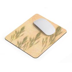 Mousepad Wheat Field Green Beige Landscape Nature Art Print Old Antique Vintage