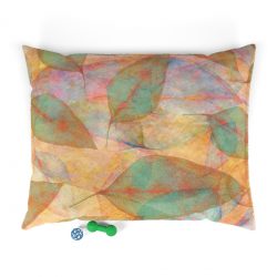 Pet Bed Colorful Leaves Leaf Blue Pink Beige Cream Brown Art Print Old Antique Vintage