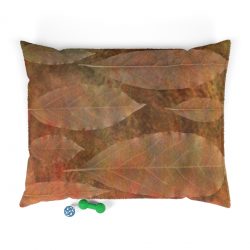 Pet Bed Wrap Colorful Leaf Copper Brown Beige Nature Art Print Old Antique Vintage