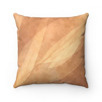 Spun Polyester Square Pillow Leaves Leaf Print Abstract Sand Brown Beige Cream Nature Art Print Old Antique Vintage - Image 3