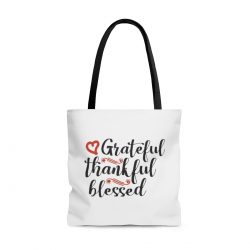 Tote Bag Quote Grateful Thankful Blessed