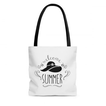 Tote Bag Quote Welcome Summer - Sun Hat