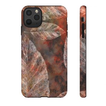 Tough Case Cell Phone Cover Colorful Leaves Leaf Print Grey Beige Cream Brown Nature Art Print Old Antique Vintage