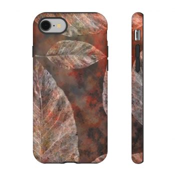 Tough Case Cell Phone Cover Colorful Leaves Leaf Print Grey Beige Cream Brown Nature Art Print Old Antique Vintage