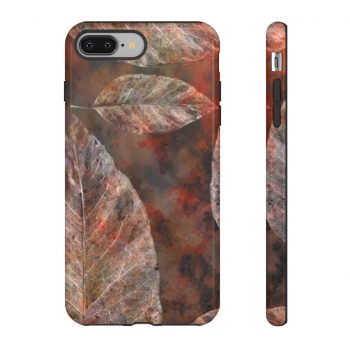 Tough Case Cell Phone Cover Colorful Leaves Leaf Print Grey Beige Cream Brown Nature Art Print Old Antique Vintage