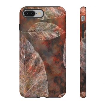 Tough Case Cell Phone Cover Colorful Leaves Leaf Print Grey Beige Cream Brown Nature Art Print Old Antique Vintage