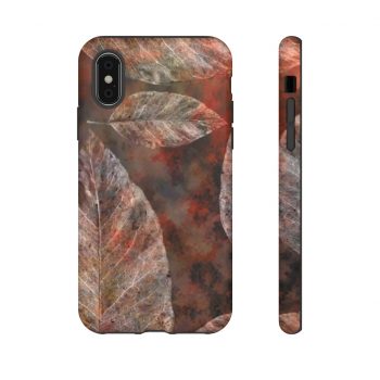 Tough Case Cell Phone Cover Colorful Leaves Leaf Print Grey Beige Cream Brown Nature Art Print Old Antique Vintage
