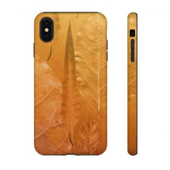 Tough Case Cell Phone Cover Golden Brown Leaf Print Beige Gold Nature Art Print Old Antique Vintage