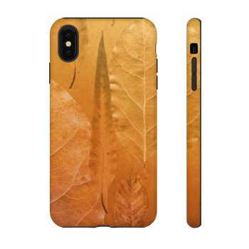 Tough Case Cell Phone Cover Golden Brown Leaf Print Beige Gold Nature Art Print Old Antique Vintage