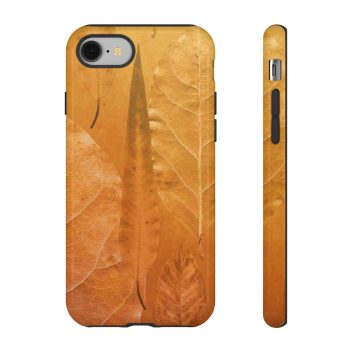 Tough Case Cell Phone Cover Golden Brown Leaf Print Beige Gold Nature Art Print Old Antique Vintage