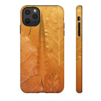 Tough Case Cell Phone Cover Golden Brown Leaf Print Beige Gold Nature Art Print Old Antique Vintage