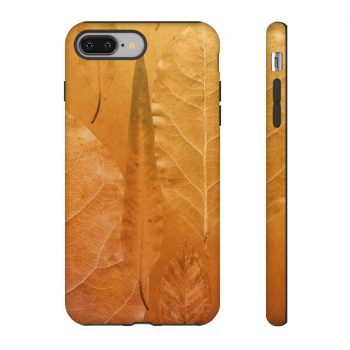 Tough Case Cell Phone Cover Golden Brown Leaf Print Beige Gold Nature Art Print Old Antique Vintage