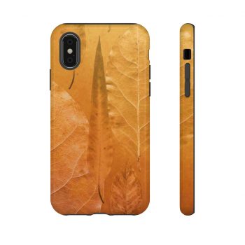 Tough Case Cell Phone Cover Golden Brown Leaf Print Beige Gold Nature Art Print Old Antique Vintage