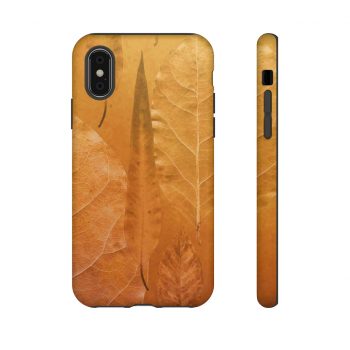 Tough Case Cell Phone Cover Golden Brown Leaf Print Beige Gold Nature Art Print Old Antique Vintage