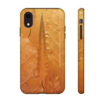 Tough Case Cell Phone Cover Golden Brown Leaf Print Beige Gold Nature Art Print Old Antique Vintage