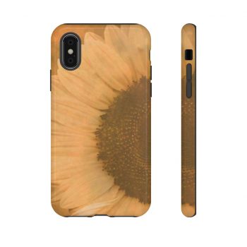 Tough Case Cell Phone Cover Large Sunflower Flower Art Print Old Antique Vintage Beige Yellow Brown