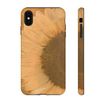 Tough Case Cell Phone Cover Large Sunflower Flower Art Print Old Antique Vintage Beige Yellow Brown