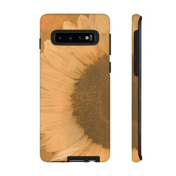 Tough Case Cell Phone Cover Large Sunflower Flower Art Print Old Antique Vintage Beige Yellow Brown