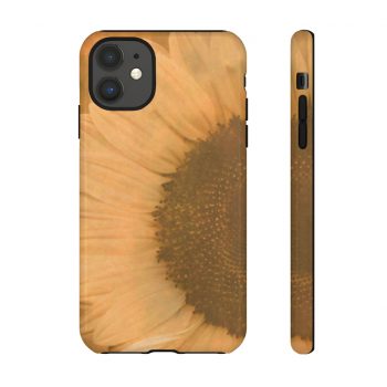 Tough Case Cell Phone Cover Large Sunflower Flower Art Print Old Antique Vintage Beige Yellow Brown