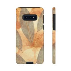 Tough Case Cell Phone Cover Leaves Leaf Print Blue Beige Cream Nature Art Print Old Antique Vintage