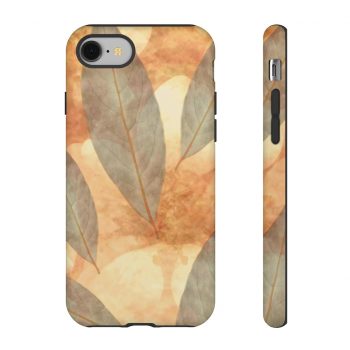 Tough Case Cell Phone Cover Leaves Leaf Print Blue Beige Cream Nature Art Print Old Antique Vintage