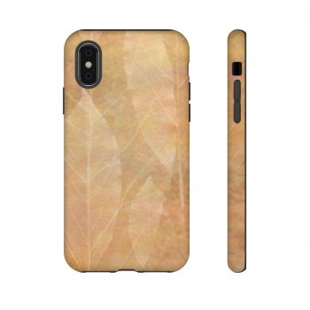 Tough Case Cell Phone Cover Leaves Leaf Vein Print Beige Cream Brown Nature Art Print Old Antique Vintage