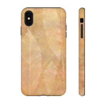 Tough Case Cell Phone Cover Leaves Leaf Vein Print Beige Cream Brown Nature Art Print Old Antique Vintage