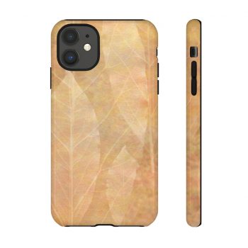 Tough Case Cell Phone Cover Leaves Leaf Vein Print Beige Cream Brown Nature Art Print Old Antique Vintage