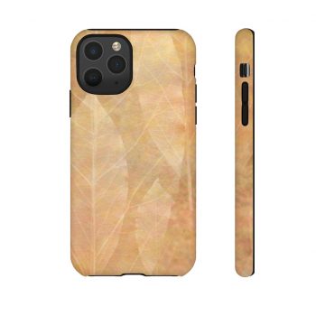 Tough Case Cell Phone Cover Leaves Leaf Vein Print Beige Cream Brown Nature Art Print Old Antique Vintage